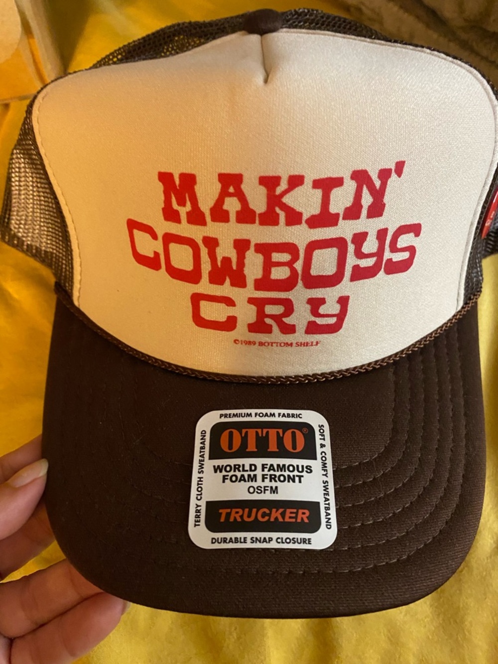 OTTO Brown & Cream 'Makin' Cowboys Cry' Trucker Hat